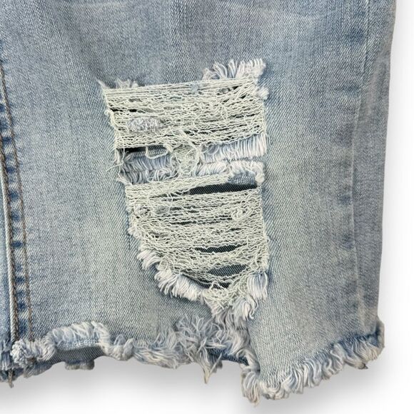 Rue21 Denim Mini Skirt Small S Women’s Jean Distressed Light Wash High Waisted - Picture 4 of 12
